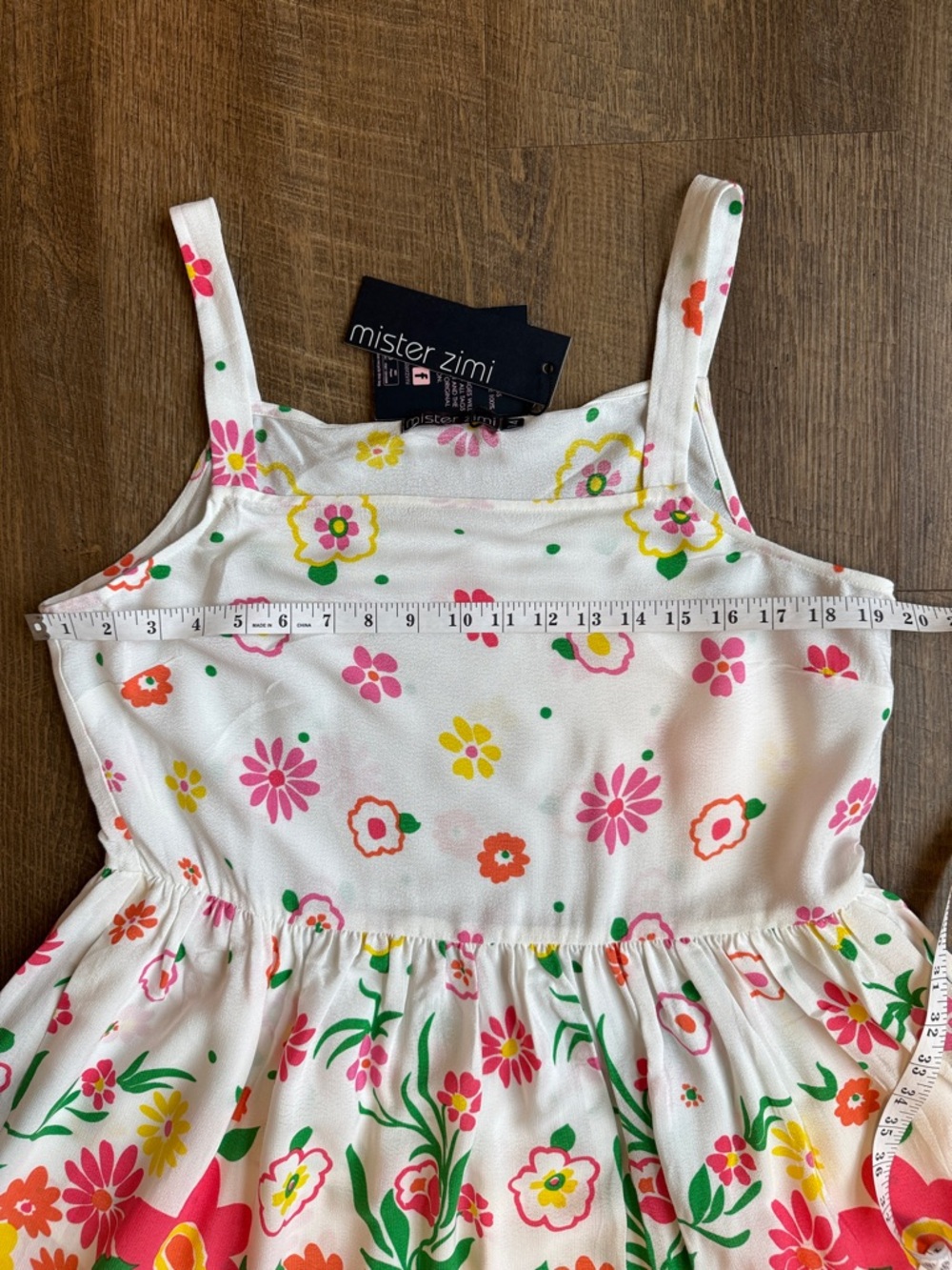 NWT Mister Zimi Women’s Sophie Dress In White Meadow Size 14 - Picture 7 of 11